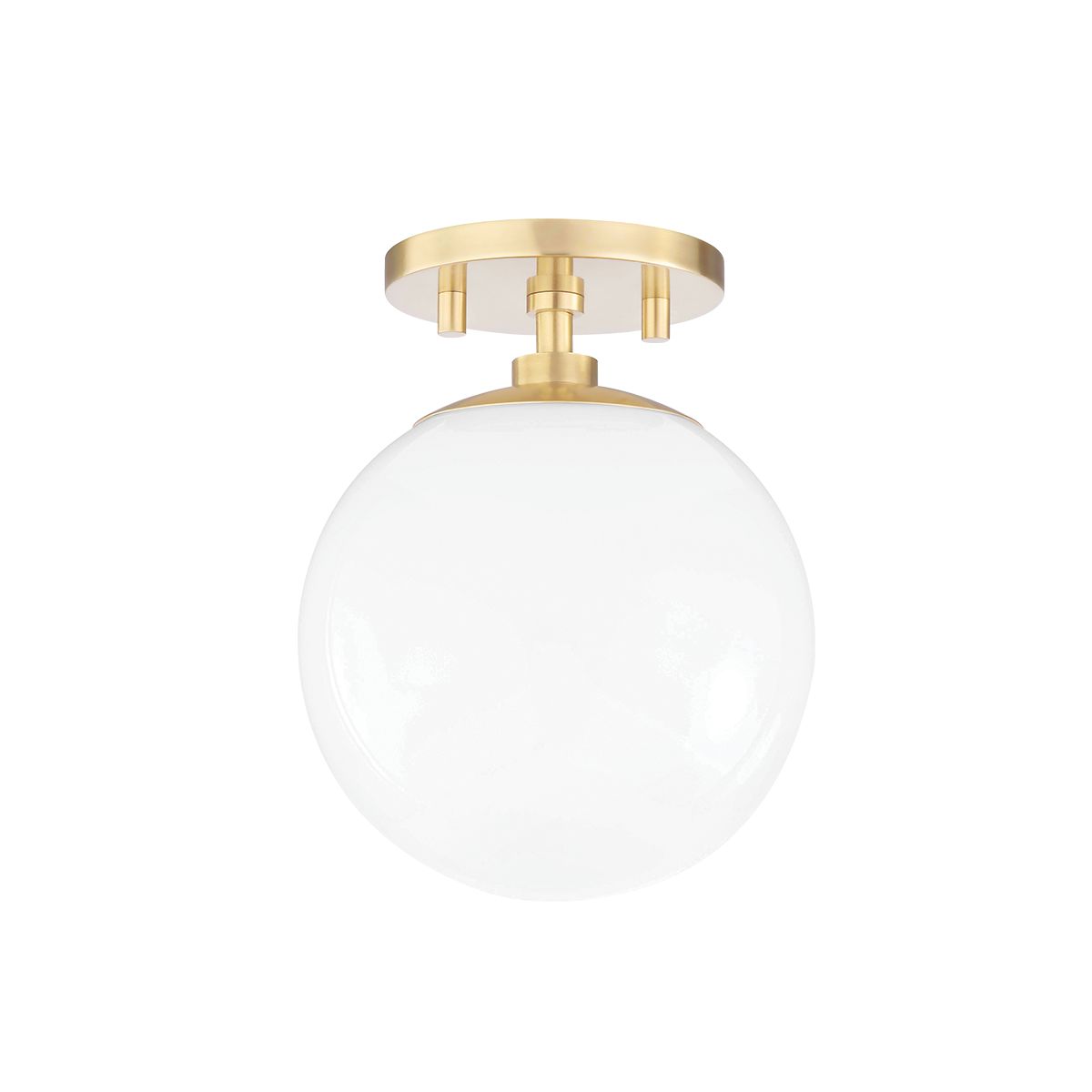 Mitzi H105601 Stella Semi-Flush Ceiling Light, Dimmable Opal Glass Fixture in Multiple Finishes