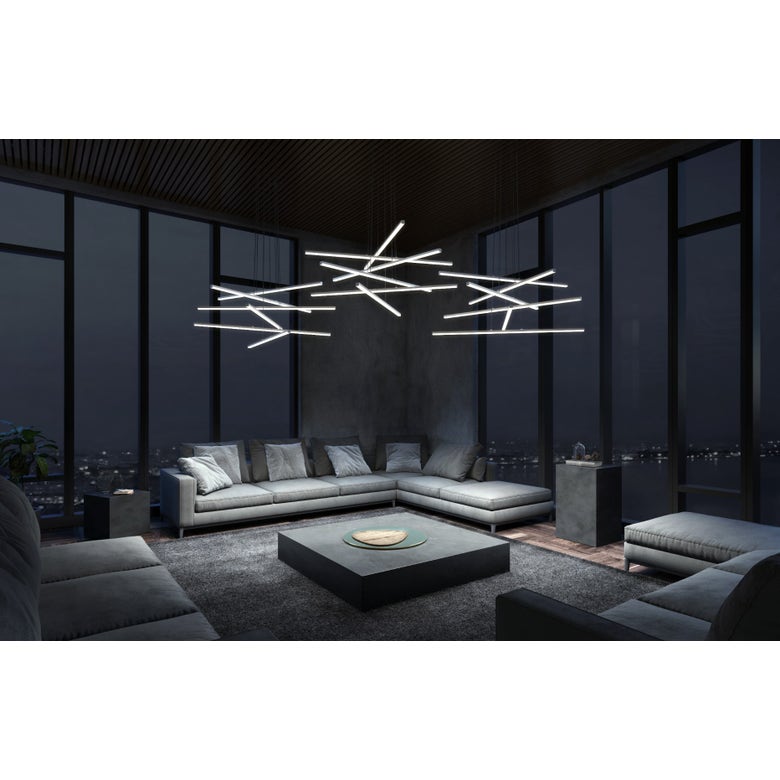 Stix 6-Arm LED Chandelier by SONNEMAN with Dimmable Functionality, Energy-Efficient Design, 8600 Lumens