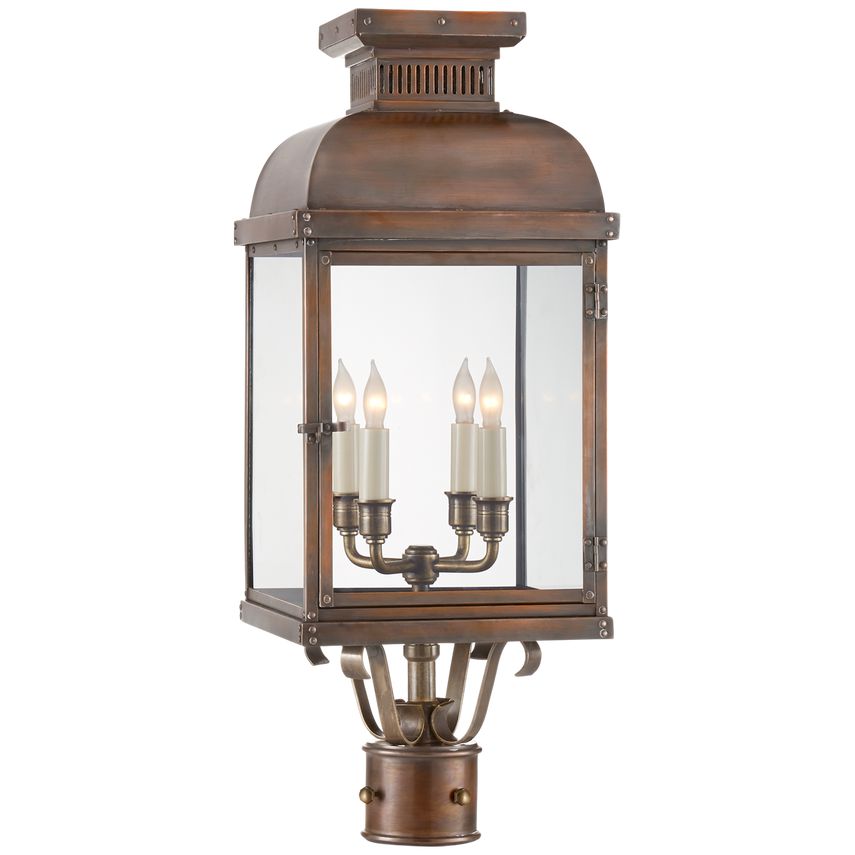 Suffork Post Lantern 24.25" by Visual Comfort | Vintage-Inspired Outdoor Lighting, ETL Wet Rated, Dimmable