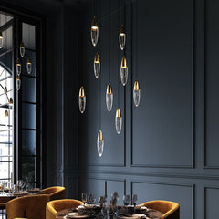 Sultana 12-Light Round Chandelier by SONNEMAN with Hand-Blown Seeded Crystal Glass and LED Warm Light