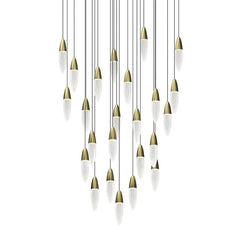 Sultana 24-Light Round Chandelier by SONNEMAN, Dimmable, Hand-Blown Seeded Crystal, 3000K Warm Light