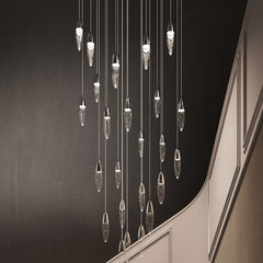 Sultana 24-Light Round Chandelier by SONNEMAN, Dimmable, Hand-Blown Seeded Crystal, 3000K Warm Light