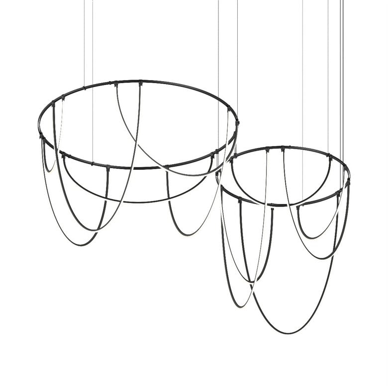 Suspenders 2-Bar Offset Ring with Light Curve Luminaires