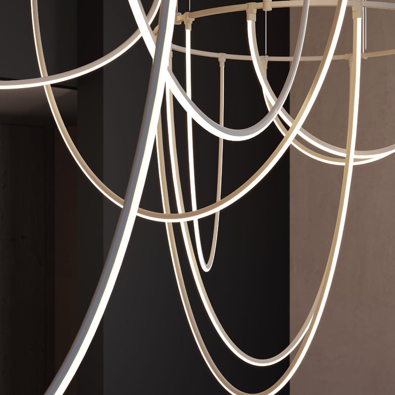 Suspenders 2-Bar Offset Ring with Light Curve Luminaires