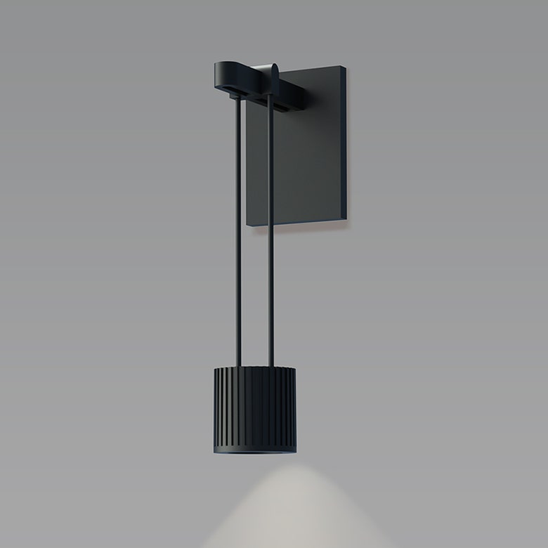 Suspenders Mini Single Sconce with Suspended Cylinder w/Flood Lens by SONNEMAN SLS0218