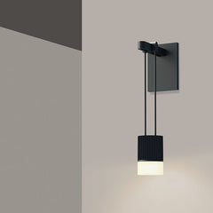 Suspenders Mini Single Sconce with Suspended Cylinder w/Glass Drum Diffuser by SONNEMAN SLS0220