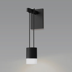 Suspenders Mini Single Sconce with Suspended Cylinder w/Glass Drum Diffuser by SONNEMAN SLS0220