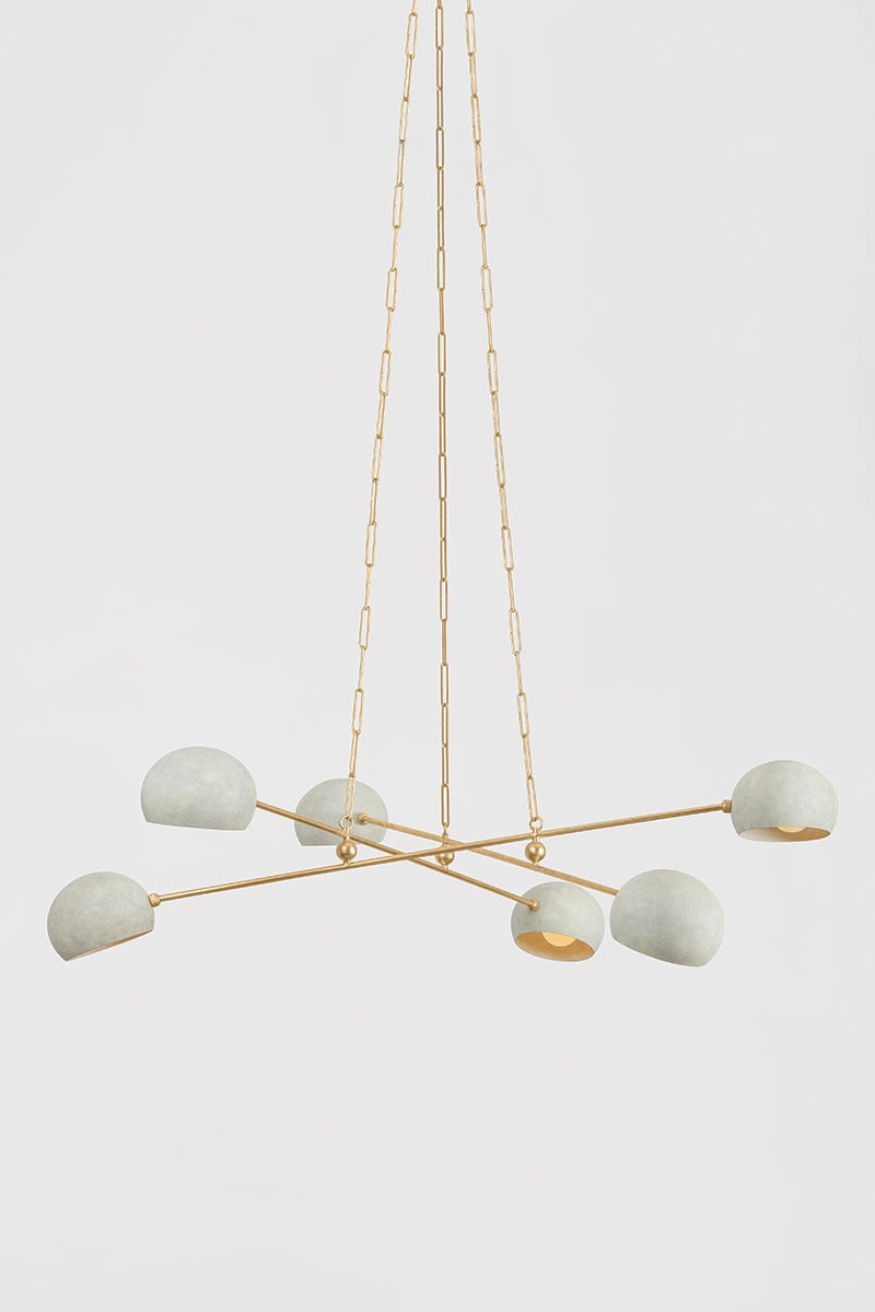 Turner 6-Light Chandelier - Modern Retro Design in Limewash Plaster by Hudson Valley Lighting