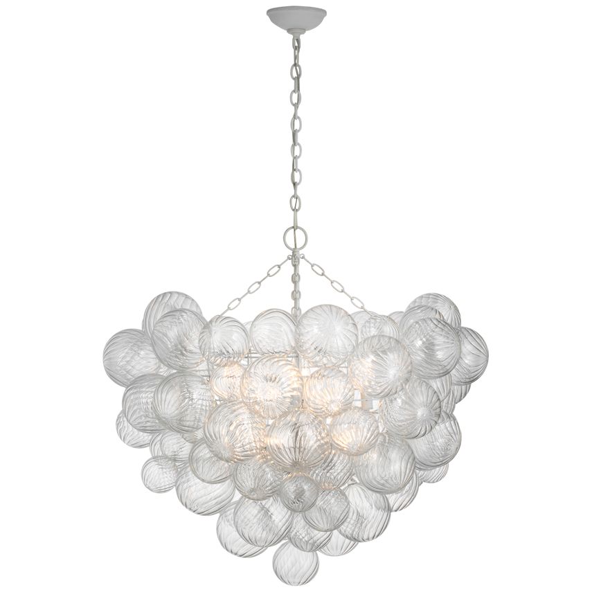 Talia Grande 12-Light Chandelier by Visual Comfort - Swirled Glass Orbs & Dimmable Elegance