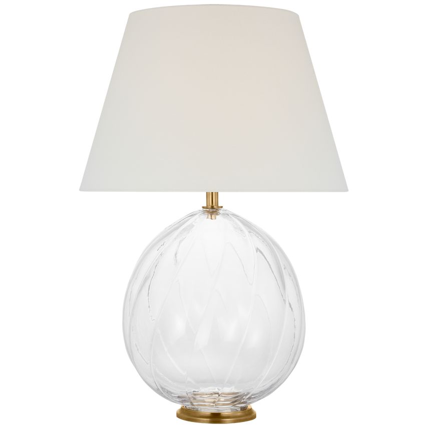 Talia Medium Table Lamp by Visual Comfort - Dimmable, Linen Shade, Versatile Finish Options, 29.25" H