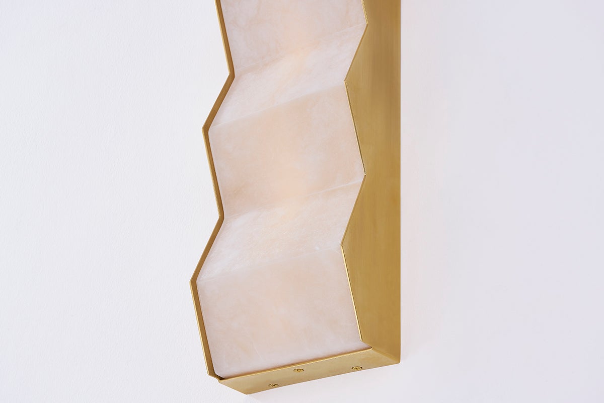 Tanzanite Sconce by Corbett Lighting, 11W LED, Dimmable, Elegant Alabaster Design, ETL Damp Rated