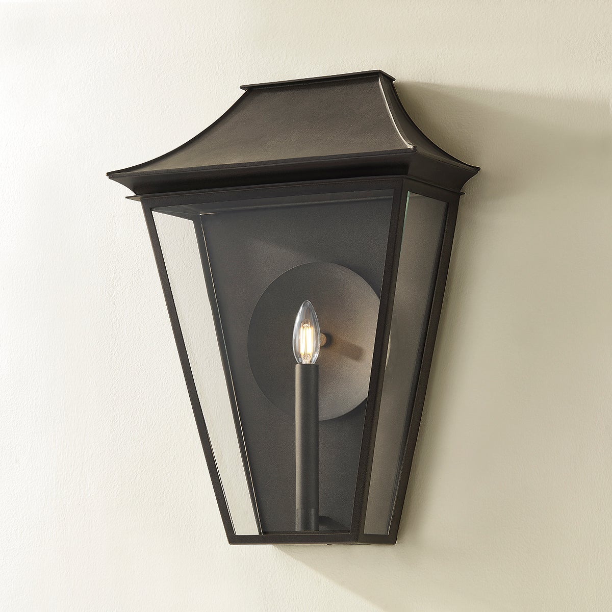 Tehama 20.5" Large Outdoor Wall Sconce by Troy Lighting in French Iron, Dimmable, Weatherproof