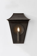 Tehama Medium Outdoor Wall Sconce 17" Height by Troy Lighting in French Iron Finish with Clear Glass Shade