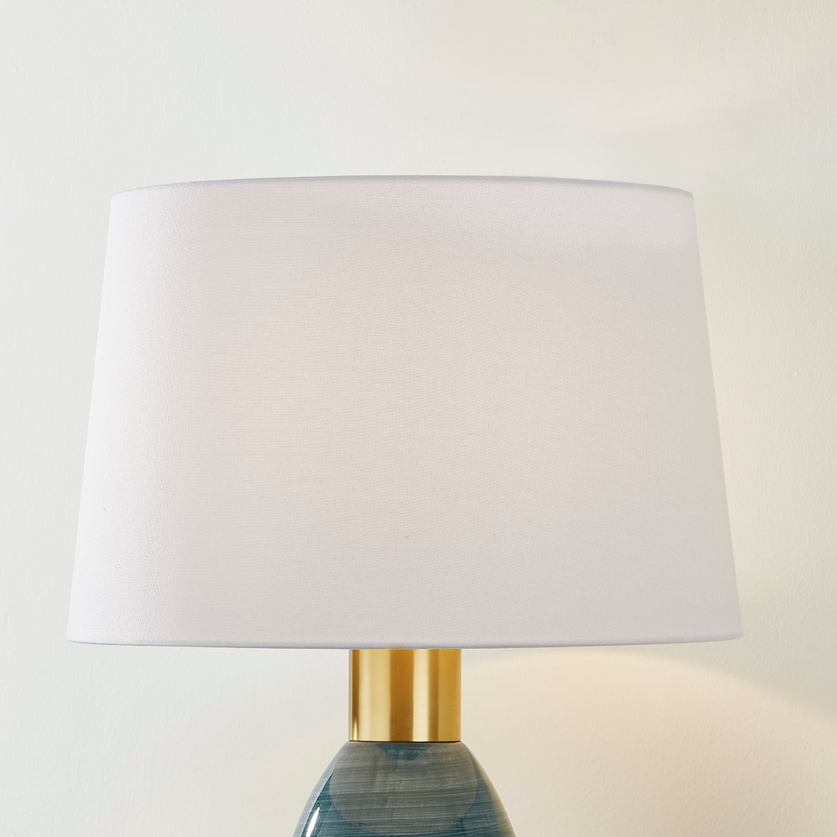 Tenley Table Lamp by Mitzi - Artisan Hand-Painted Blue Glaze, Aged Brass Finish, Dimmable E26 Light