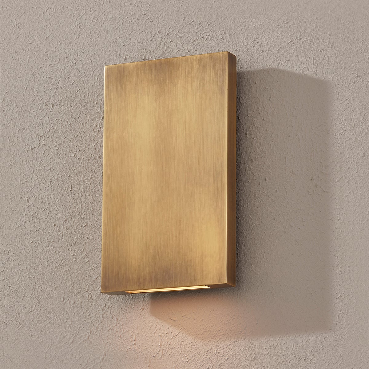 Thayne Medium Wall Sconce by Troy Lighting - Patina Brass Finish, LED, Dimmable, Weather Resistant