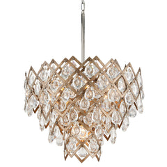 Tiara Chandelier 214-47 by Corbett Lighting with Hand-Crafted Iron Frame and Crystal Shades