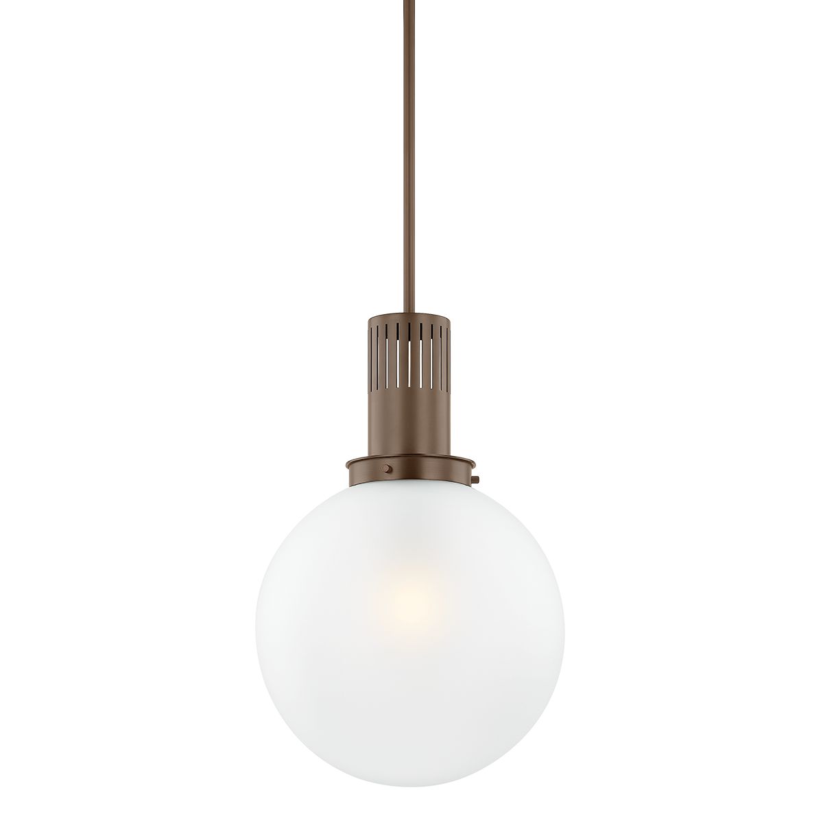 Tobias Large Pendant Light by Troy Lighting, 19.5" H, Dimmable, Opal Matte Shade, Patina Brass Finish