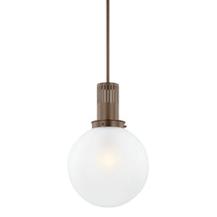 Tobias Large Pendant Light by Troy Lighting, 19.5" H, Dimmable, Opal Matte Shade, Patina Brass Finish