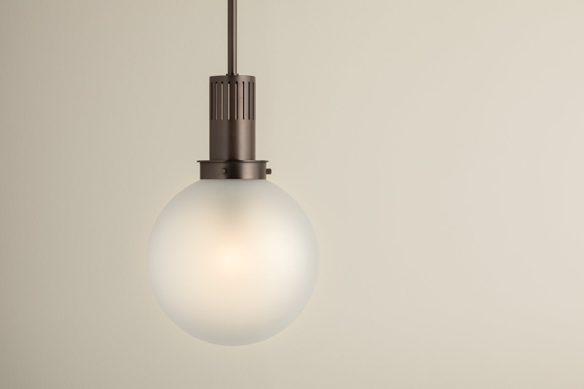 Tobias Pendant Light by Troy Lighting - Dimmable, Adjustable Height, Etched Glass Shade