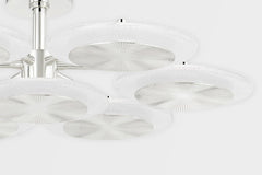 Topaz Semi-Flush Ceiling Light by Corbett Lighting, 2-Layer Design, Dimmable, 2100 Lumens, 10.25"H x 37.75"W