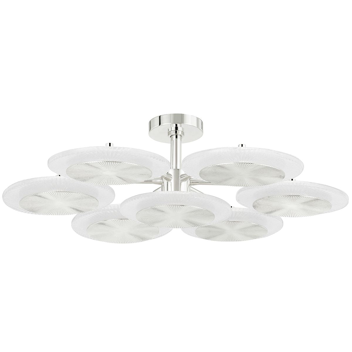 Topaz Semi-Flush Ceiling Light by Corbett Lighting, 2-Layer Design, Dimmable, 2100 Lumens, 10.25"H x 37.75"W