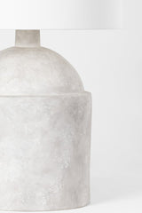 Torrance Table Lamp by Troy Lighting - Weathered Grey Ceramic Base, Dimmable, Elegant Off-White Shade