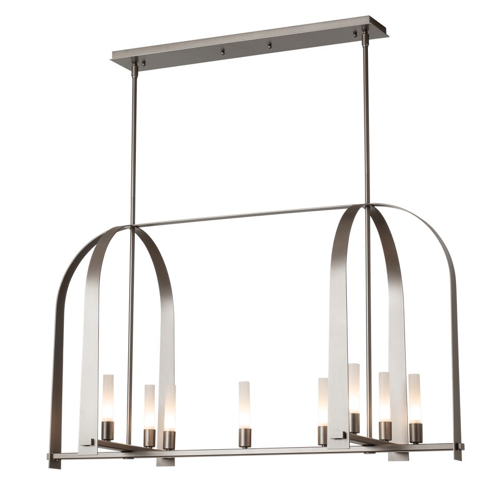 Hubbardton Forge Triomphe 9-Light Linear Pendant with Customizable Finishes and Dimmable Functionality