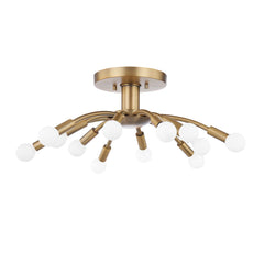 Troy Lighting Tristan 25-Inch Dimmable Semi-Flush Ceiling Light with 12-Lights in Patina Brass Finish