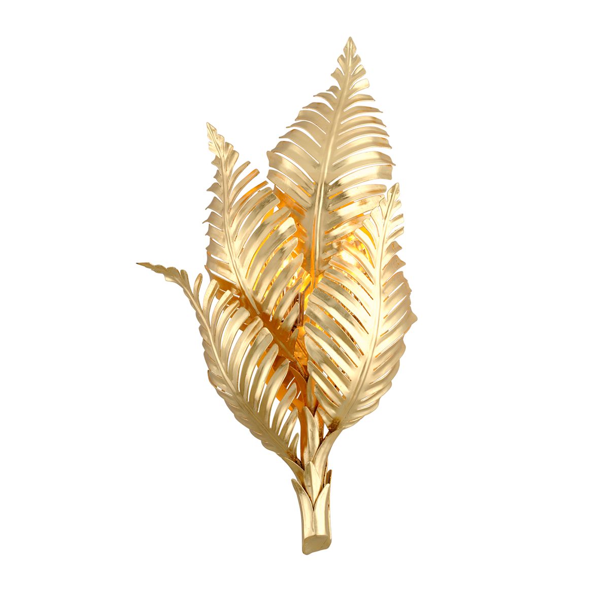 Tropicale Sconce 26.5" Height by Corbett Lighting - Gold Leaf Palm Frond Design, Dimmable Wall Light