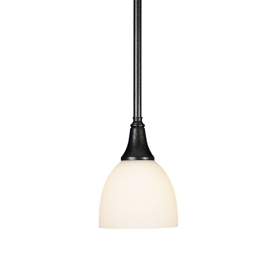 Hubbardton Forge Trumpet Mini Pendant Light, Dimmable, Opal & Water Glass, E26 Base, Modern Elegance