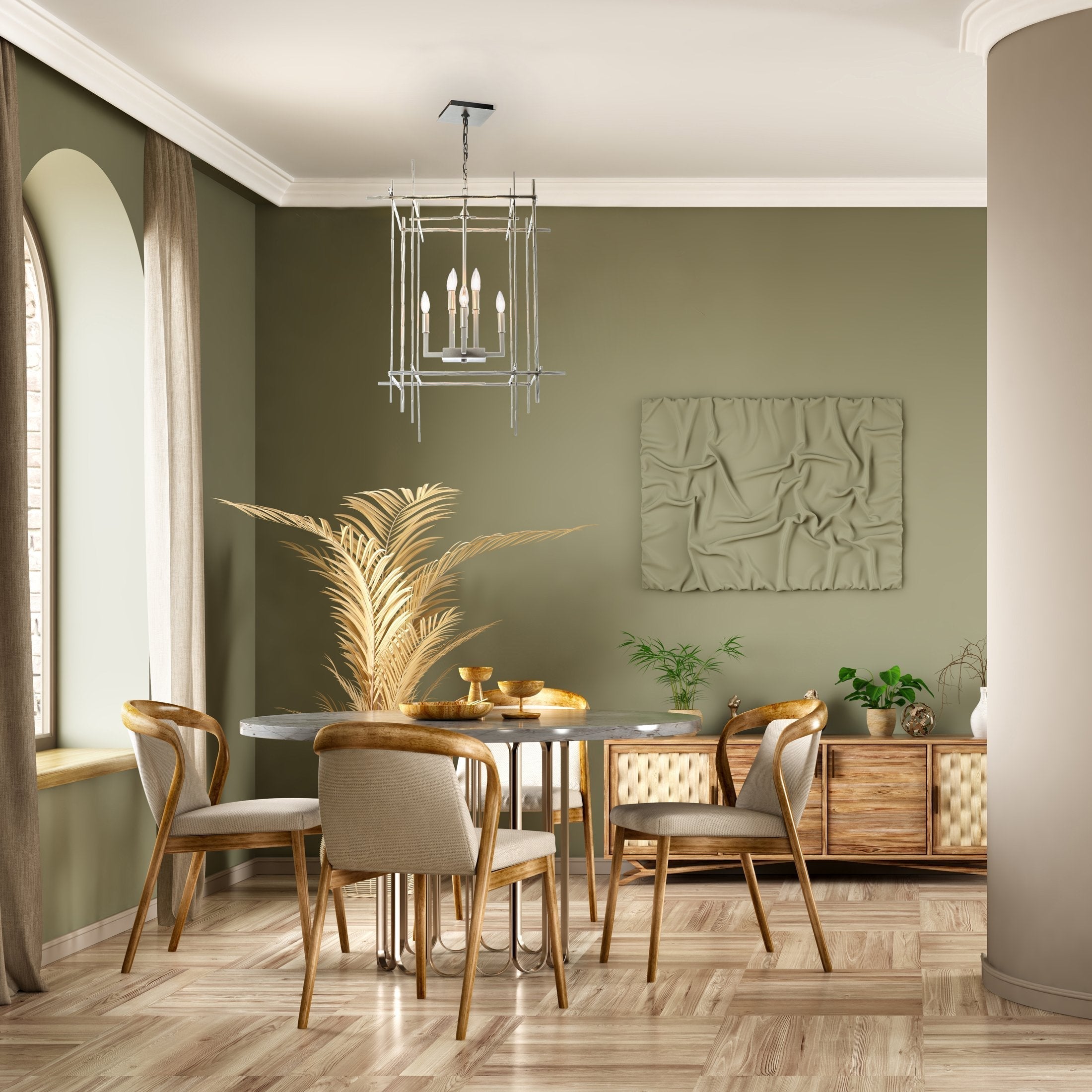 Tura 8-Light Large Chandelier by Hubbardton Forge - Handcrafted Artistry & Dimmable Lighting