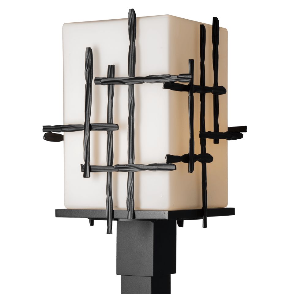 Tura Outdoor Post Light 17.4" Tall by Hubbardton Forge - Hand-Hammered Aluminum, Dimmable, UL Wet Rated