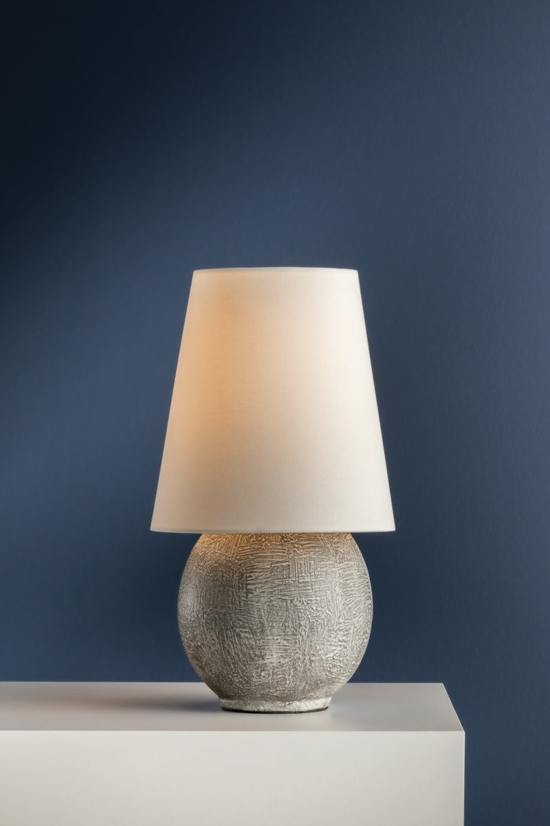 Ulsterville Rechargeable Table Lamp - Dimmable LED, Aged Brass & Ceramic, 12-15 Hour Battery Life