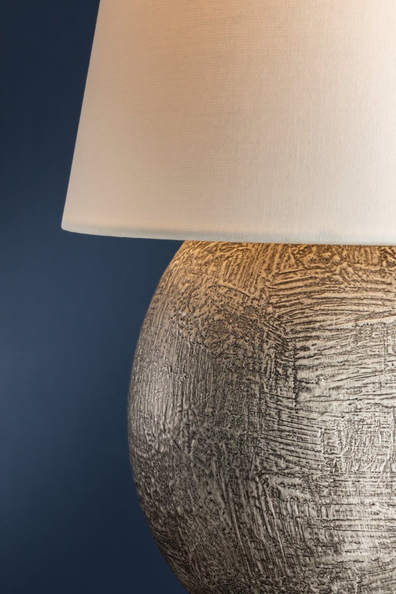 Ulsterville Rechargeable Table Lamp - Dimmable LED, Aged Brass & Ceramic, 12-15 Hour Battery Life