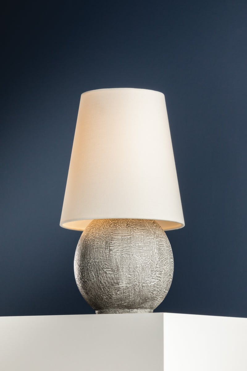 Ulsterville Rechargeable Table Lamp - Dimmable LED, Aged Brass & Ceramic, 12-15 Hour Battery Life