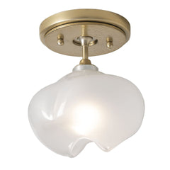 Ume 1-Light Semi-Flush Mount by Hubbardton Forge with Frosted Glass Shade and Dimmable Capability