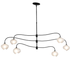 Ume 6-Light Large Pendant By Hubbardton Forge - 3-Tier Design, Adjustable Height, Frosted Glass Shades