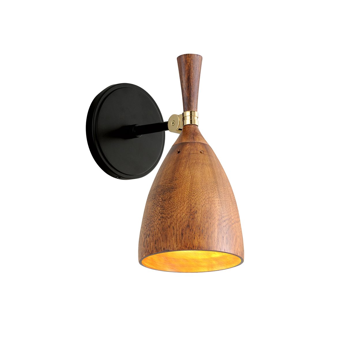 Utopia Sconce by Corbett Lighting 280-11-SBK with Dimmable Functionality and Natural Acacia Wood Shade