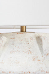 Vanda Table Lamp by Troy Lighting, Dimmable Whitewash Ceramic with Patina Brass Finish