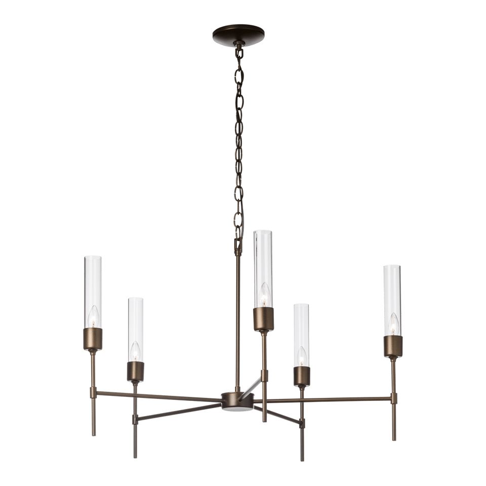 Vela 5-Light Chandelier by Hubbardton Forge - Elegant Open-Frame Design, Dimmable, UL Damp Rated