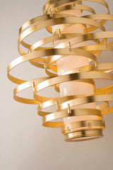 Vertigo LED Large Pendant Light by Corbett Lighting, Gold Leaf Finish, Dimmable, Energy Efficient