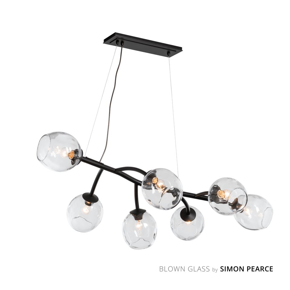 Vine Pendant Light by Hubbardton Forge, Dimmable, 7 Bulbs, Multiple Finishes, UL Damp Rated