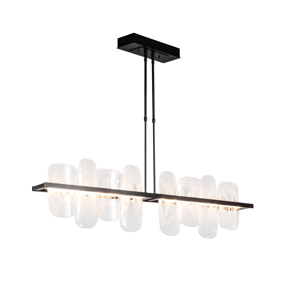 Hubbardton Forge Vitre 2-Rod Large Linear LED Pendant - 2530 Lumens, Dimmable, Unique Glass Design