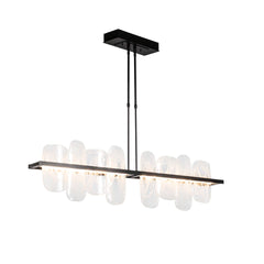 Hubbardton Forge Vitre 2-Rod Large Linear LED Pendant - 2530 Lumens, Dimmable, Unique Glass Design