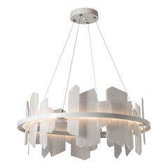 Hubbardton Forge Volterra Circular LED Pendant Light, Dimmable, 1700 Lumens, Alabaster Shade