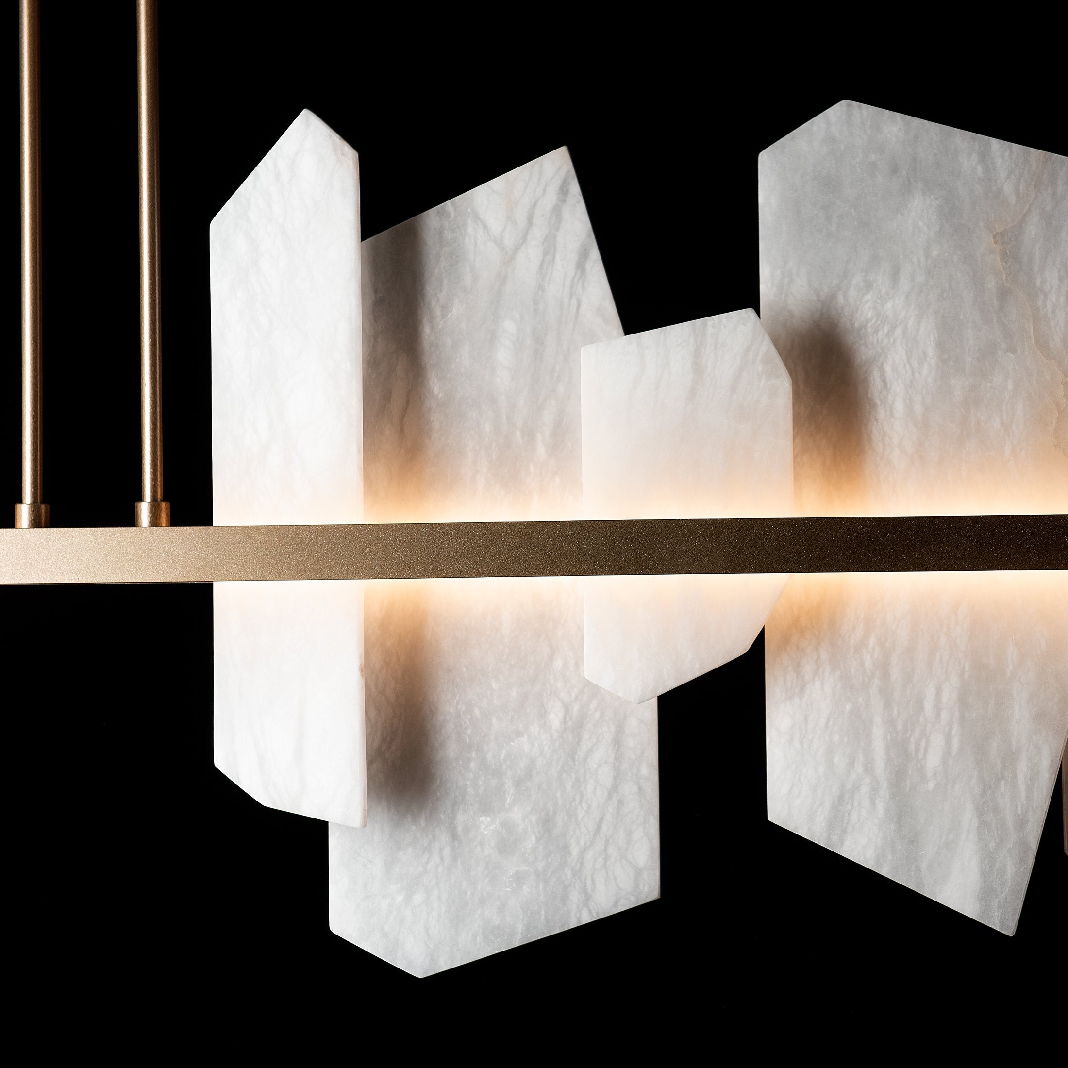 Volterra 51.9" Linear LED Pendant Light by Hubbardton Forge with Alabaster Shade and Dimming Feature