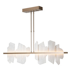 Volterra 51.9" Linear LED Pendant Light by Hubbardton Forge with Alabaster Shade and Dimming Feature