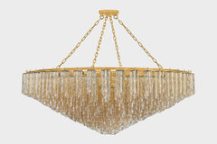 Hudson Valley Lighting Watertown 33-Light Chandelier, Aged Brass, Art Deco Design with Customizable Height