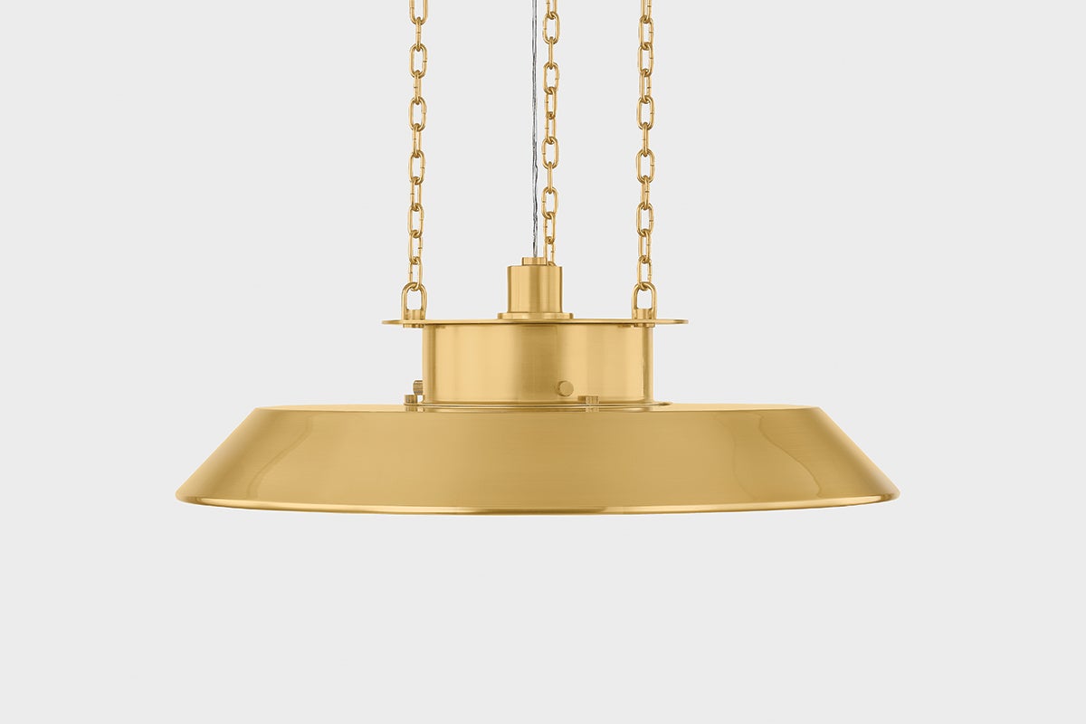 Woodrow Pendant Light by Hudson Valley Lighting - Modern RLM-Style Ceiling Pendant, Dimmable, 22" Wide