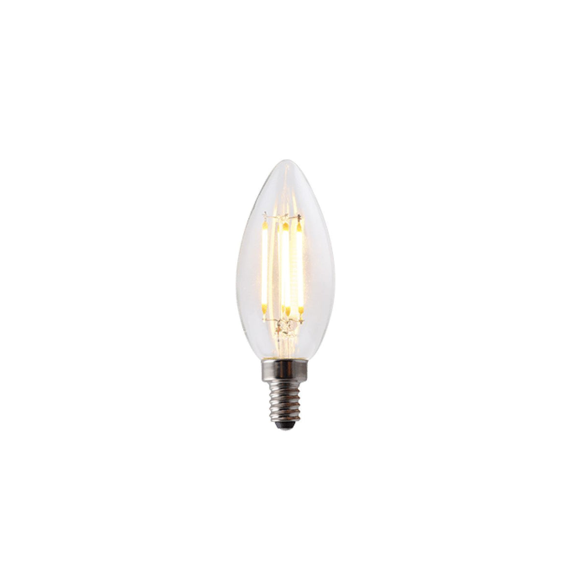 3.3 Watt LED Premium Filament B11 Bulb, 300 Lumens, 2700K, E12 Base, 92 CRI, Dimmable, 120V